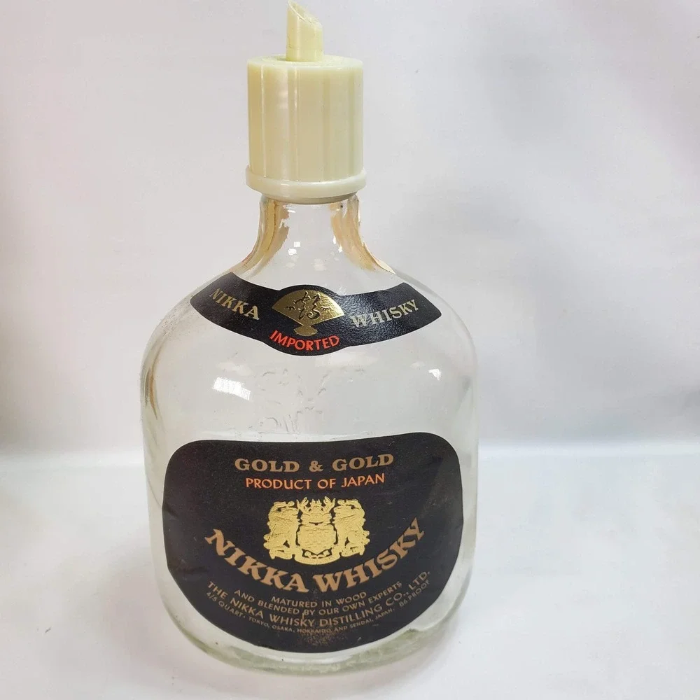 Nikka Whisky G&G Gold Samurai Helmet Armor Decanter‎ Bottle Japan Empty VTG